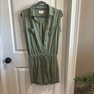 Lou & Grey Olive Green Sleeveless Romper